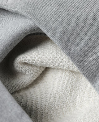 Gray sweatshirt knit lining with ribbed edge