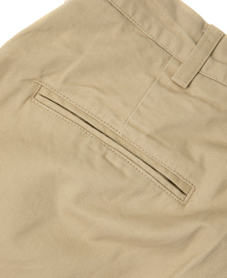 Khaki chino trousers side pocket with stitched detail and straight seam
