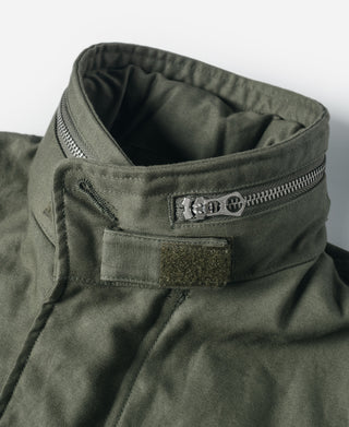 US Army M-65 field jacket, olive high collar with snap strap and inner label
