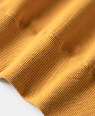 Yellow heavyweight raglan sweatshirt knit texture with ribbed cuffs