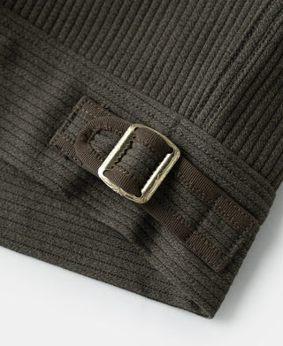 1940s Pique Stripe Cotton Cossack Jacket - Coffee