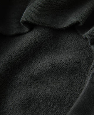 Dark sweater knit with raised texture on the front panel