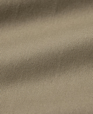 Khaki work pants fabric detail, textured cotton weave