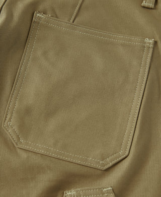 Khaki deck pants large patch pocket with double-stitched edges
