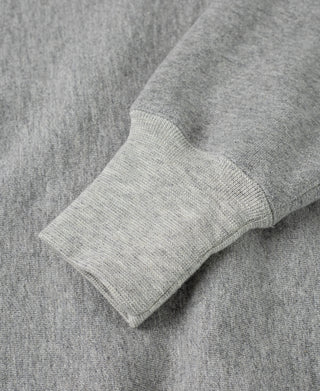 Heather gray sweatshirt ribbed cuff at sleeve end