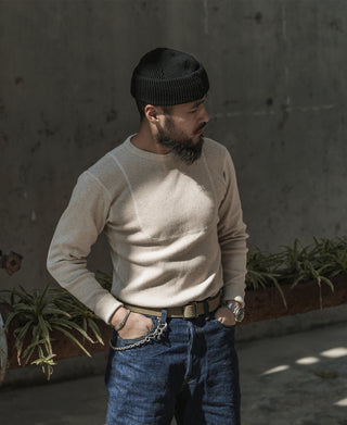 Apricot long-sleeve undershirt with crew neck