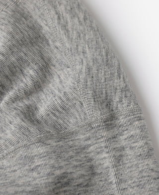 Gray heather knit sleeve with textured marled fabric detail