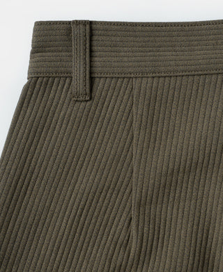 1940s Pique Stripe Cotton Work Trousers - Light Coffee