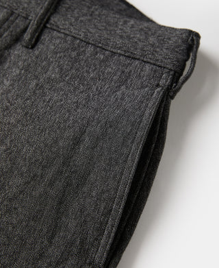 Salt-and-pepper trousers with side seam and straight leg