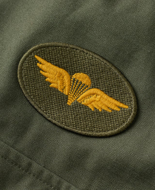 Olive field jacket embroidered eagle patch