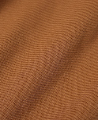 Orange long-sleeve T-shirt knit fabric close-up