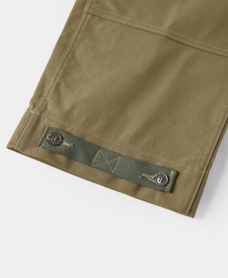 Khaki deck pants hem cuff with inner button tab
