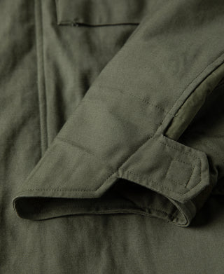 1969 M-65 field jacket sleeve cuff and pocket flap, olive green