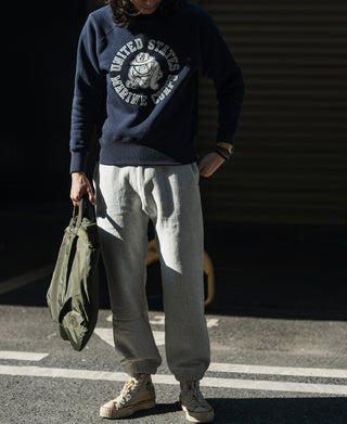 Men's navy raglan crewneck sweatshirt with United States Marine Corps graphic