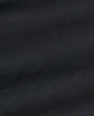 Black jacket fabric close-up with fine woven texture