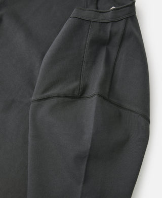 Dark gray cotton short sleeve henley t-shirt with stitched neckline placket