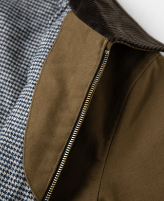 1940s Houndstooth-Lined Moleskin Cossack Jacket – Brown