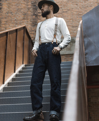 White long-sleeve henley shirt with button placket detail