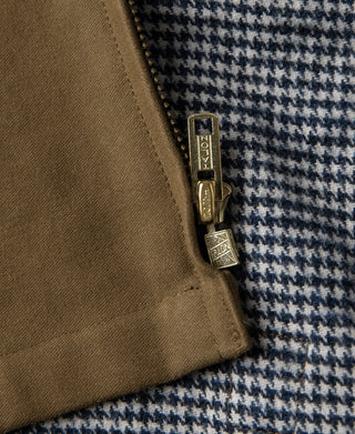 1940s Houndstooth-Lined Moleskin Cossack Jacket – Brown
