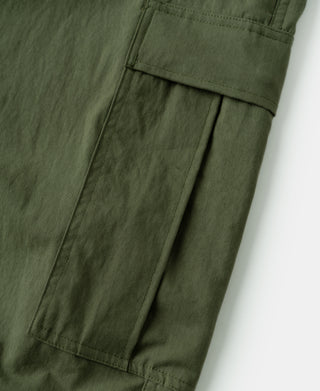 Olive arctic shell trousers, cargo-style patch pockets on leg