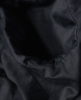 Navy peacoat interior lining fold detail