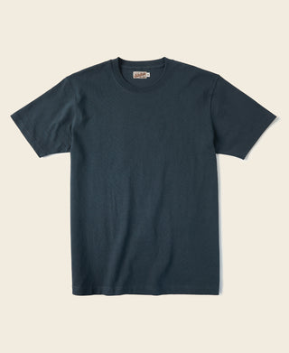 Dark vintage cotton T-shirt, crew neck short-sleeve style on flat lay