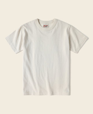 Apricot athletic tubular T-shirt with crew neck and short sleeves