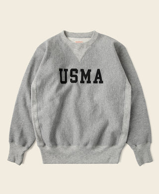 Gray crewneck sweatshirt with USMA graphic on the chest