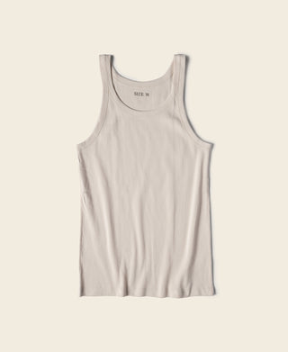 Men's apricot cotton tank top with ribbed scoop neck and size 38 tag