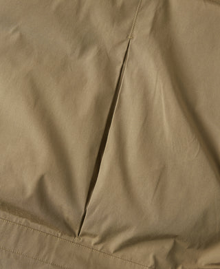 Khaki parka front panel with center seam