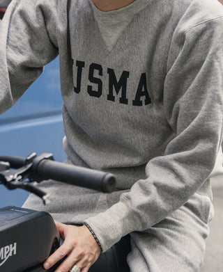 Gray crewneck sweatshirt with USMA graphic on the front