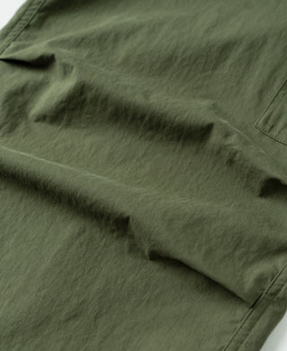 Olive arctic trousers shell with stitched side seam and pocket flap detail