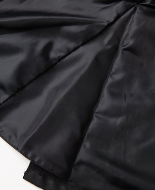 Black waxed chore jacket lining with stitched inner panels