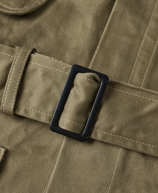 US Army M-42 paratrooper jacket, khaki green with dark buckle tab detail