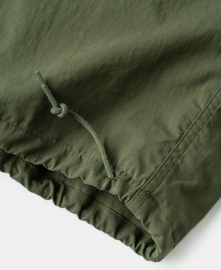 Olive arctic trousers shell cuff with gathered elastic and drawcord tie