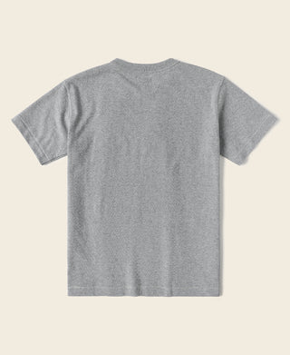 Gray crew-neck athletic t-shirt with short sleeves, plain front
