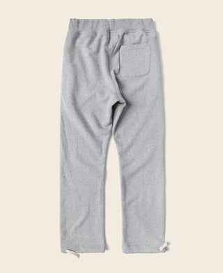 Gray sweatpants product shot from side/back showing back pocket detail