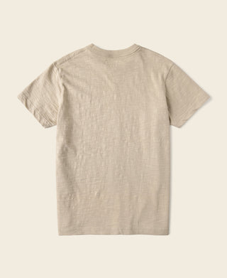 Light tan cotton T-shirt, crew neck, short sleeves