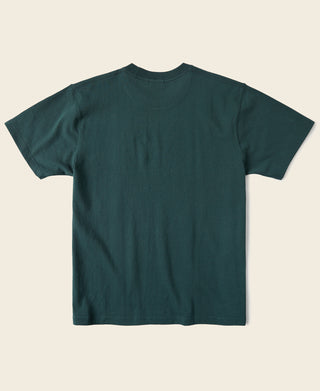 Dark green cotton crew-neck t-shirt with short sleeves and a plain front