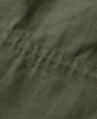 1969 M-65 field jacket olive green textured fabric close-up