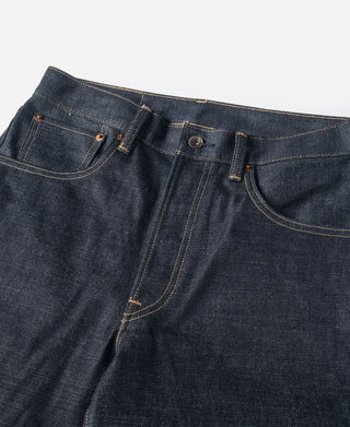 Indigo denim jeans waistband with belt loops and coin pocket stitching