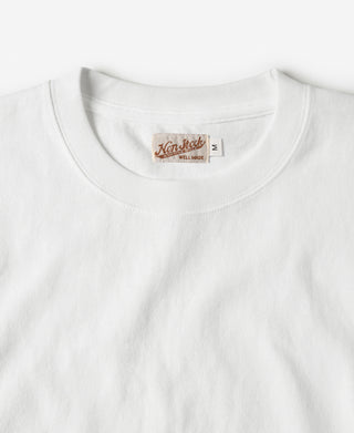White cotton crewneck T-shirt with neck label