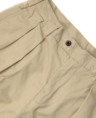 Khaki chino trousers fly front with dark button and stitched pocket