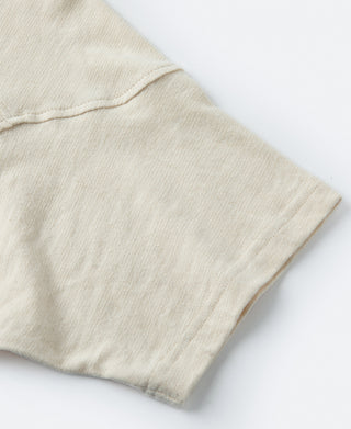 Cream football T-shirt with straight hem and short sleeves
