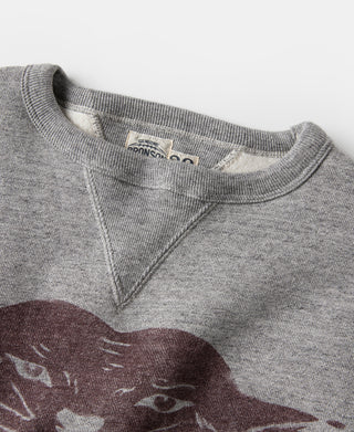 Gray double V-neck insert sweater with "Bronson" inner neck label