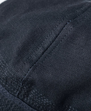 Navy Dixie Cup hat brim edge with visible stitching close-up