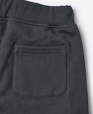Black heavyweight terry sweatpants with front pocket