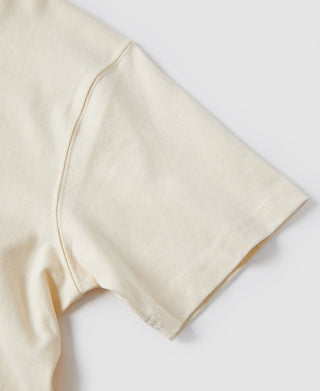 Off-white cotton T-shirt short sleeve cuff with stitched hem