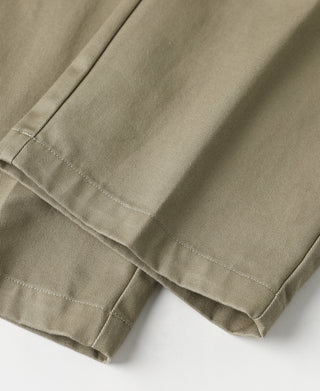 Khaki work pants cuff and hem with stitched seam detail