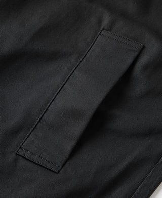 Black all-weather trench coat inner pocket with stitched flap